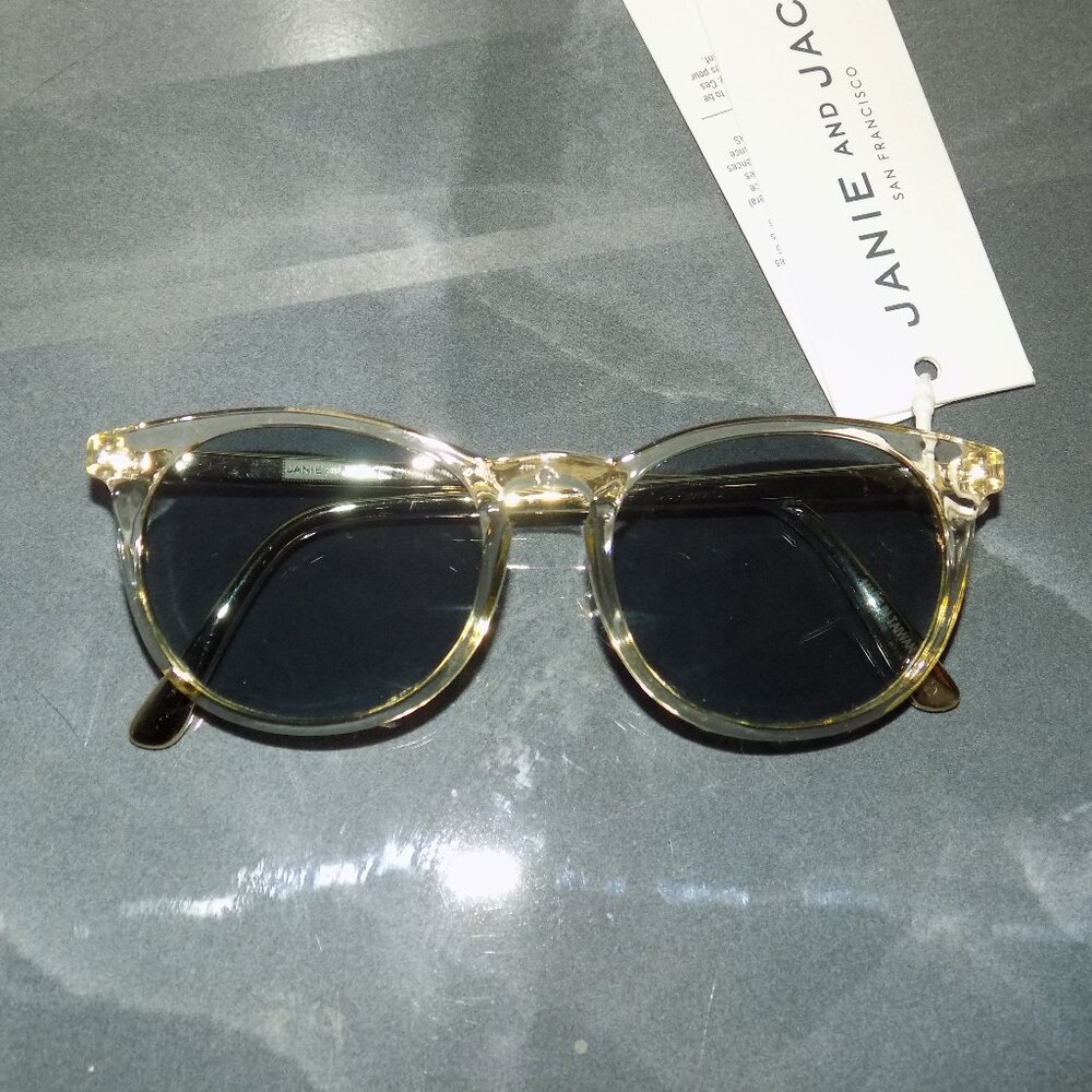 Janie And Jack Classic Gold Clear Frame Sunglasses Size 2-4 Years NEW